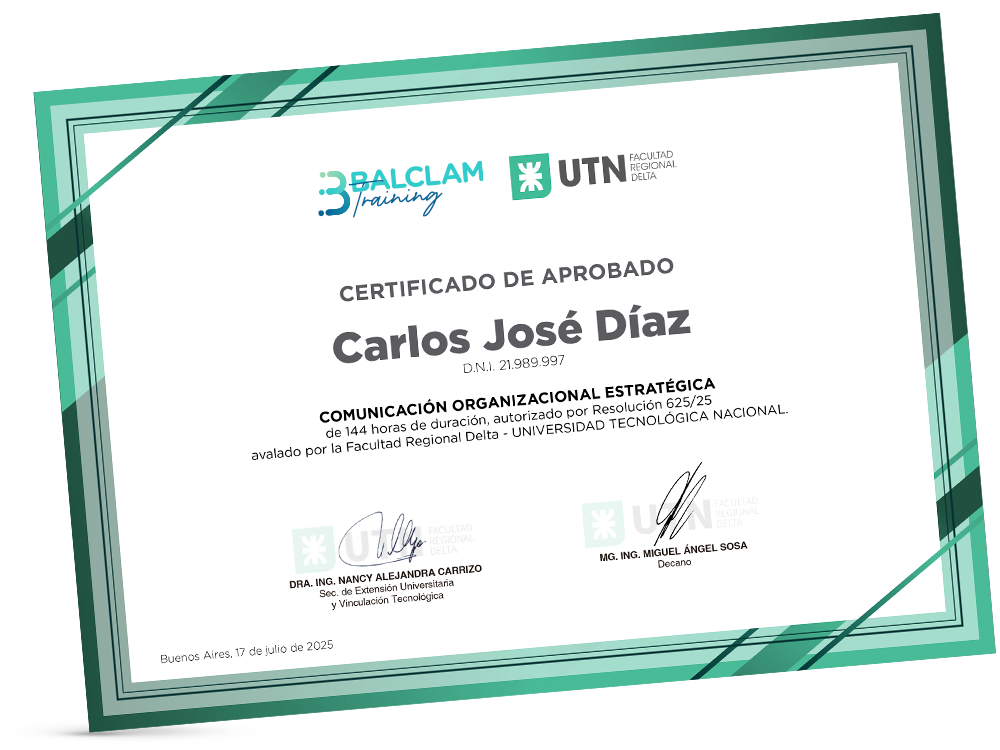 Certificación universitaria con UTN–FRD