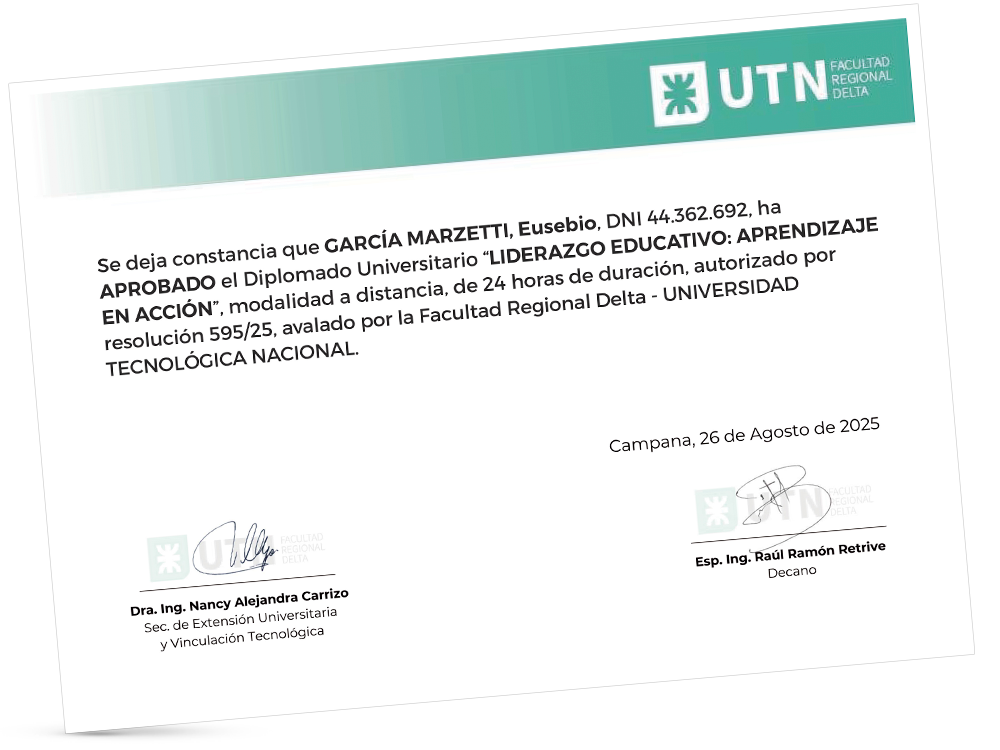 Certificación universitaria con UTN–FRD