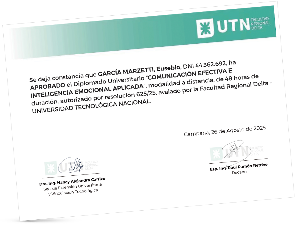 Certificación universitaria con UTN–FRD