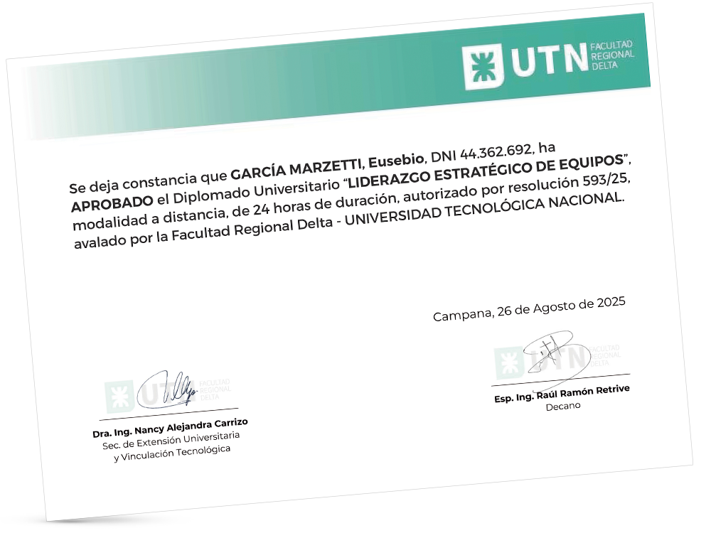 Certificación universitaria con UTN–FRD